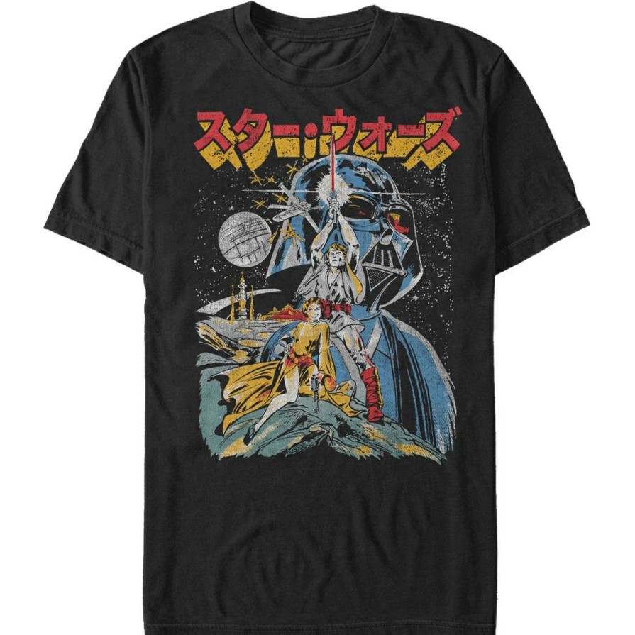 Men'S Clothing * | Best Reviews Of Mad Engine Mens Star Wars Kanji Poster T-Shirt Black