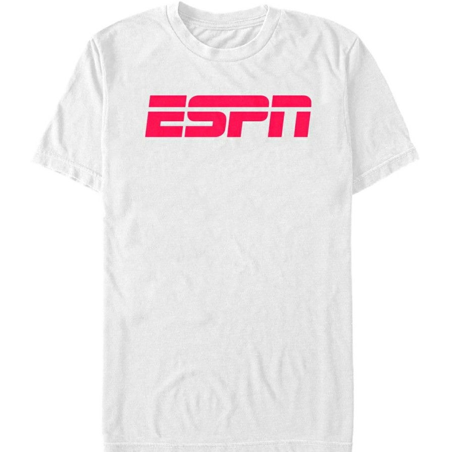 Men'S Clothing * | Budget Mad Engine Mens Espn Black Logo T-Shirt White