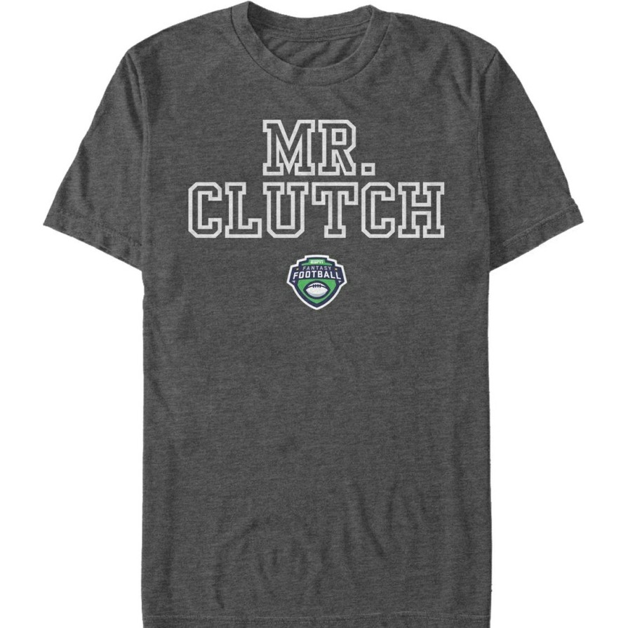 Men'S Clothing * | Hot Sale Mad Engine Mens Espn Clutch Fantasy Winner T-Shirt Charcoal