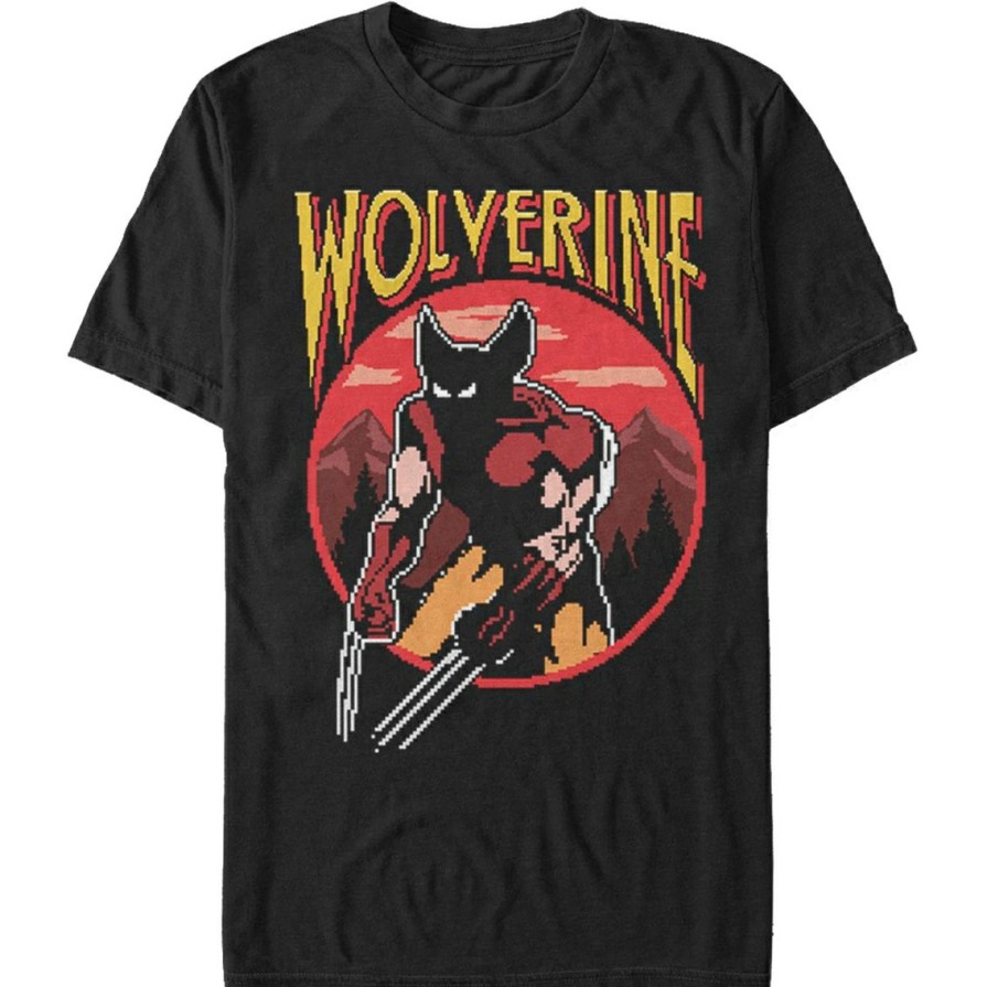 Men'S Clothing * | Budget Mad Engine Mens Marvel Wolverine Nes Game T-Shirt Black