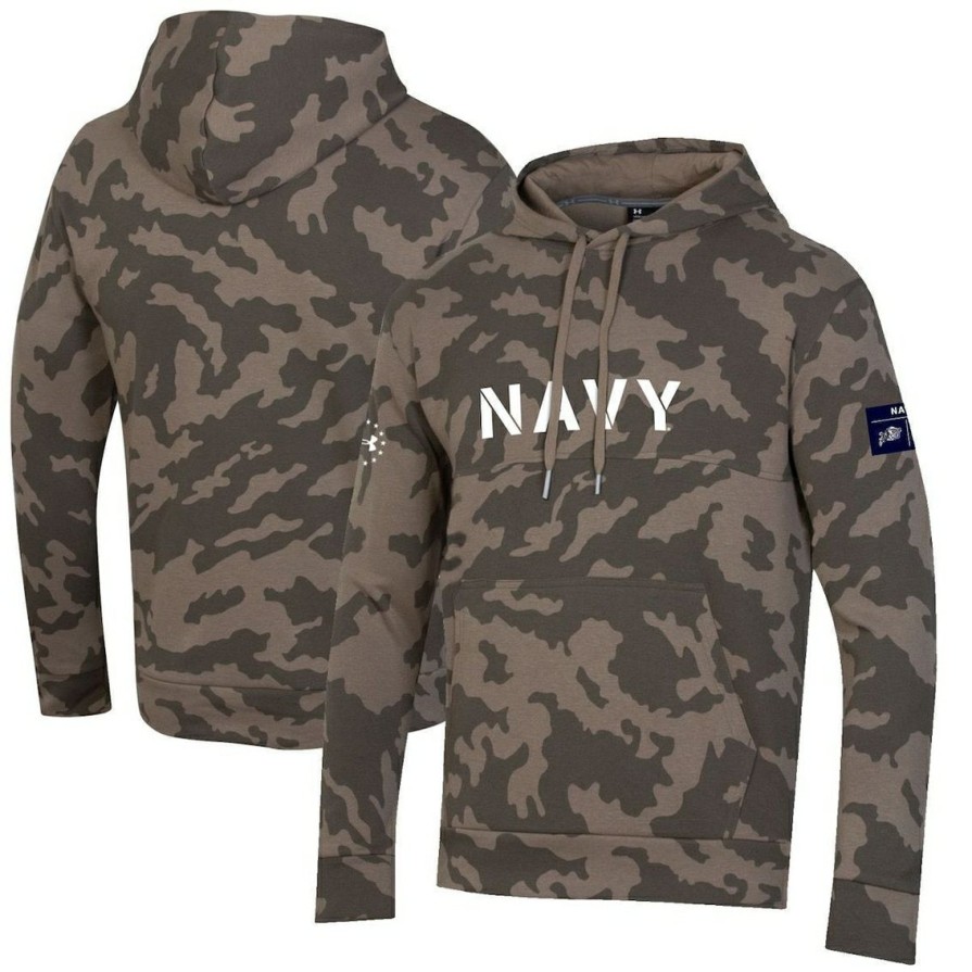 Men'S Clothing * | Discount Men'S Under Armour Navy Midshipmen Military Appreciation Pullover Hoodie Camo