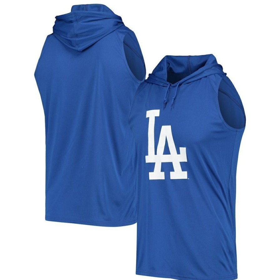 Men'S Clothing * | Flash Sale Men'S Stitches Los Angeles Dodgers Sleeveless Pullover Hoodie Royal