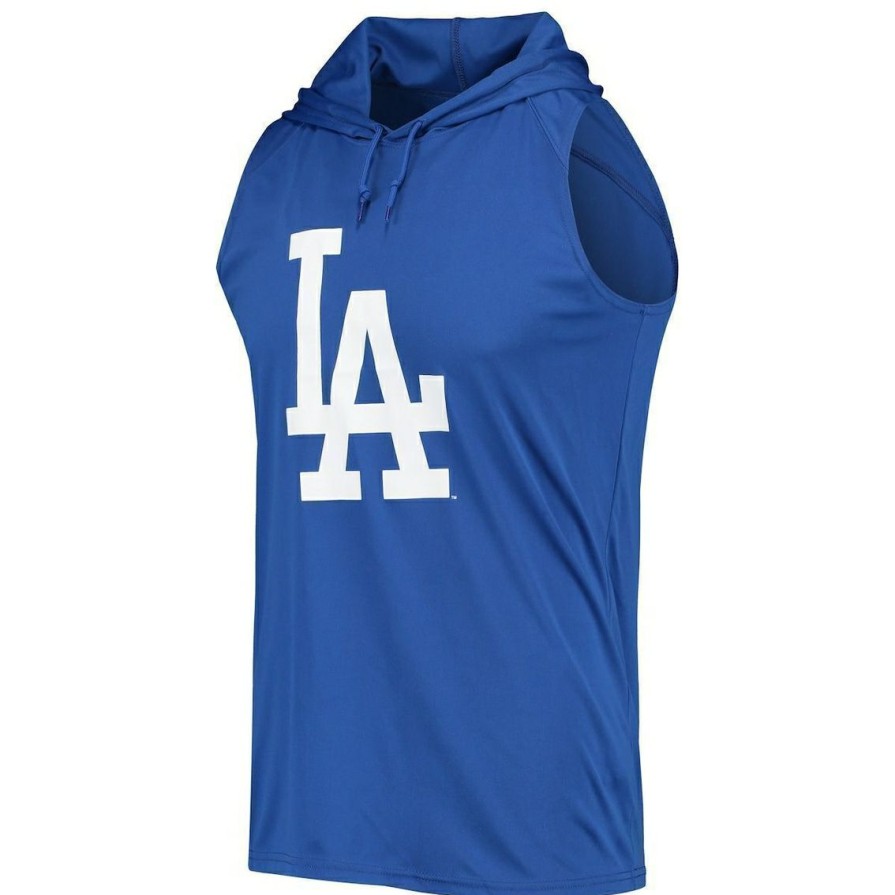 Men'S Clothing * | Flash Sale Men'S Stitches Los Angeles Dodgers Sleeveless Pullover Hoodie Royal