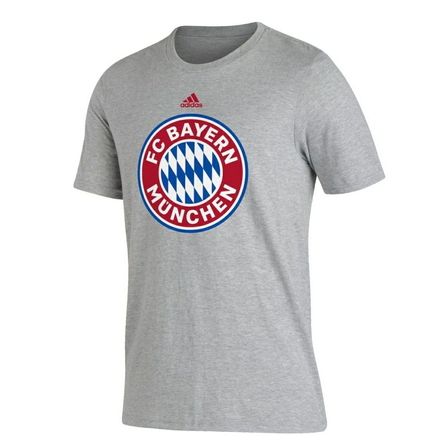 Men'S Clothing * | Best Reviews Of Men'S Adidas Heathered Gray Bayern Munich Back Half T-Shirt Heather Gray