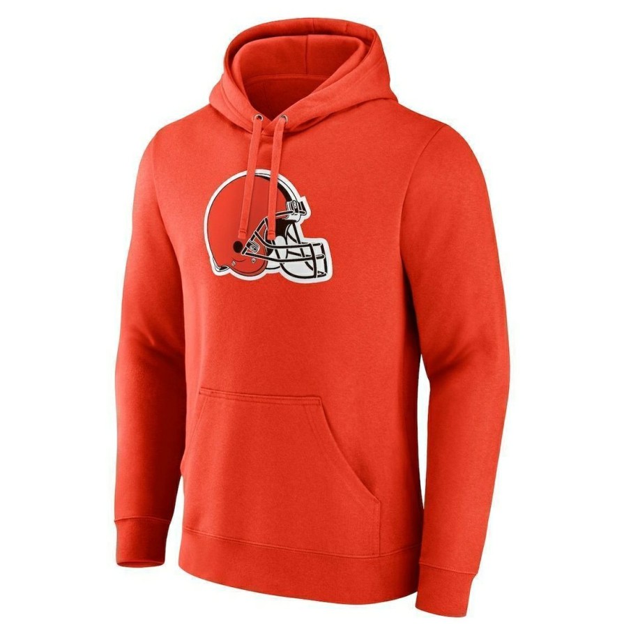 Men'S Clothing * | Best Pirce Men'S Fanatics Branded Cleveland Browns Primary Logo Fitted Pullover Hoodie Orange