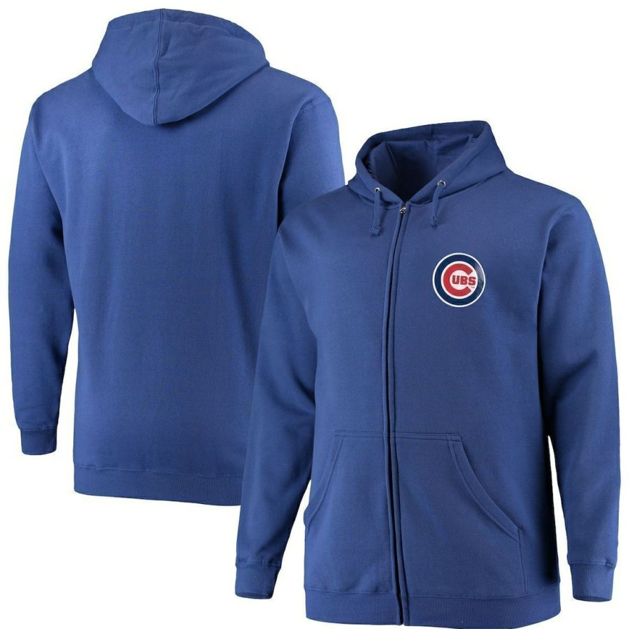 Men'S Clothing * | Discount Men'S Fanatics Branded Chicago Cubs Big & Tall Solid Full-Zip Hoodie Royal