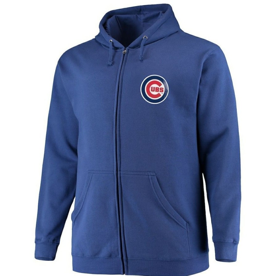 Men'S Clothing * | Discount Men'S Fanatics Branded Chicago Cubs Big & Tall Solid Full-Zip Hoodie Royal