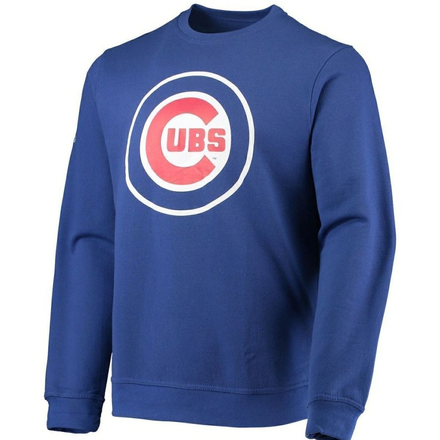 Men'S Clothing * | Deals Men'S Stitches Chicago Cubs Logo Pullover Sweatshirt Royal